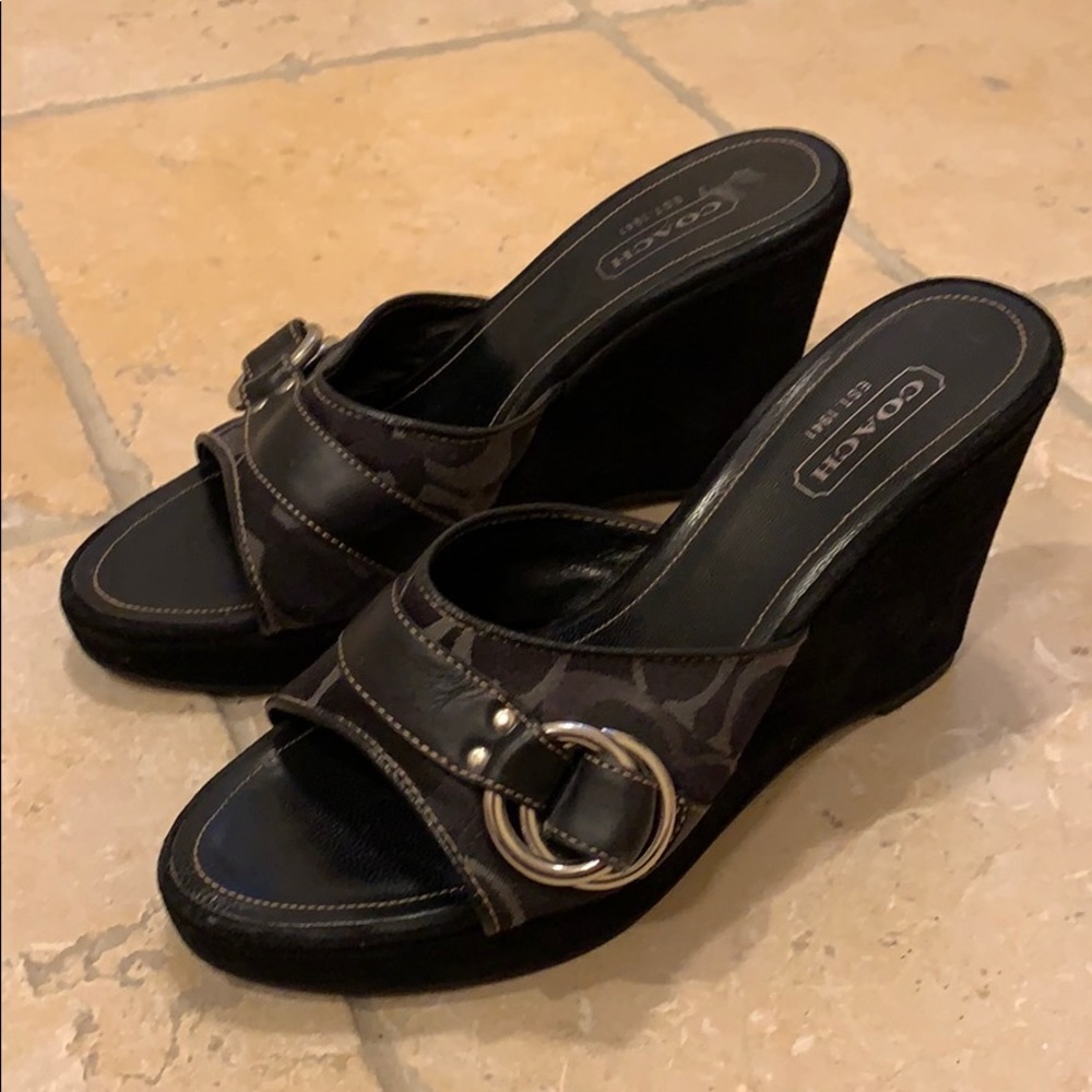 COACH WEDGE SANDALS SZ 9